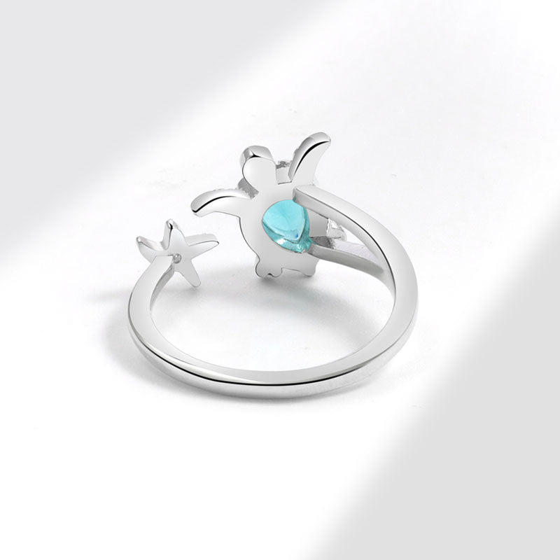 Wholesale Copper Electroplated White Gold Ocean Animal Ring Women' s Fashion Jewelry Accessory