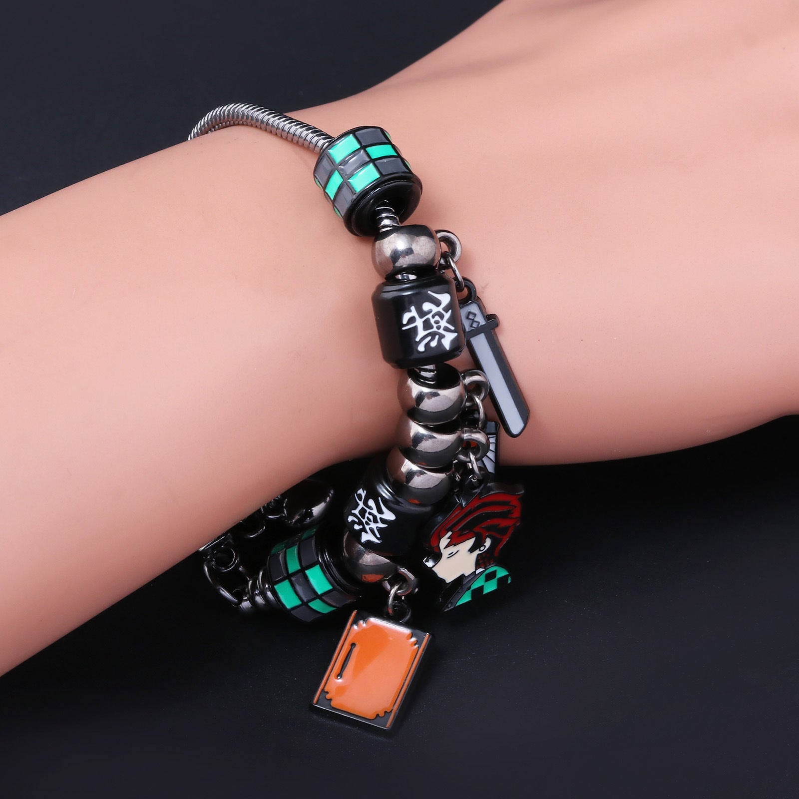 Wholesale Cartoon Anime Demon i  Beads DIY Metal Pendant Bracelet
