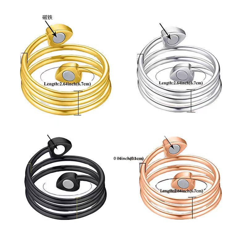 Wholesale Hot Selling Lheart Magnet Adjustable Ring ACC-RS-YunJ012