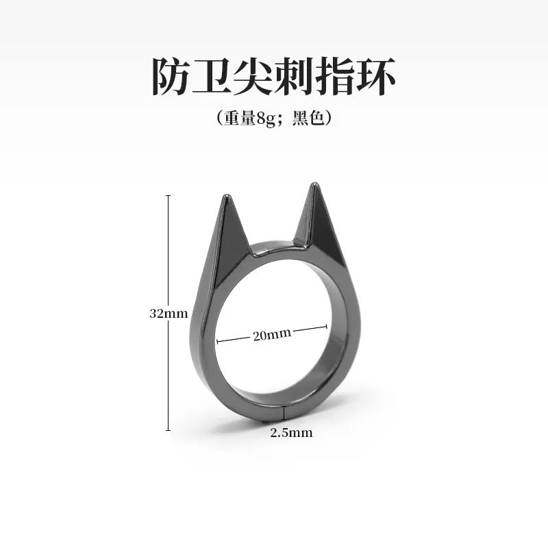 Wholesale Cat Ear Self Defense Ring With Window Breaker Gold Zinc Alloy Fashion Accessory For Women Men Boutique Gift