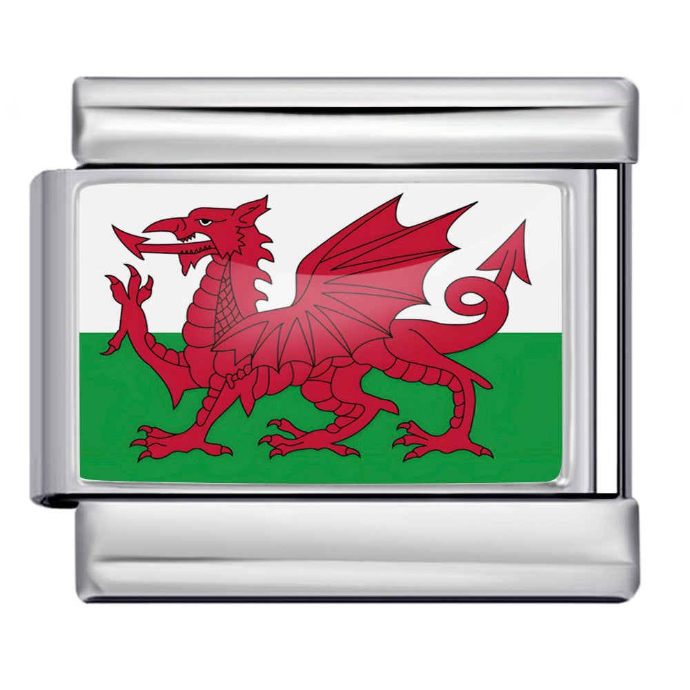 Wholesale 9mm Italian Charm Starter Bracelets DIY Flag Series Stainless Steel Composable Bracelet