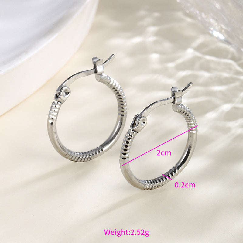 Wholesale Stainless steel heart-shaped large circle earrings