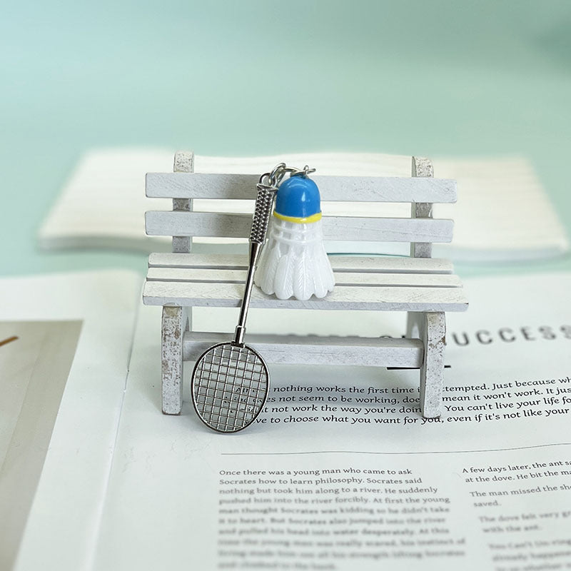 Wholesale  mini badminton keychain alloy badminton racket pendant