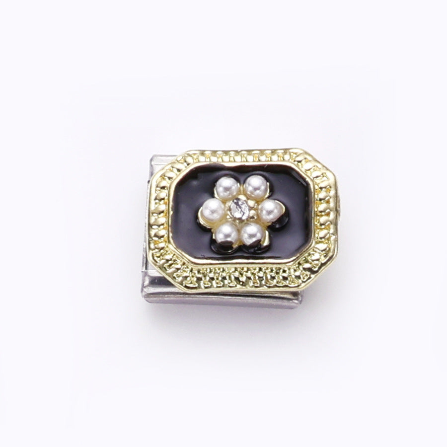 Wholesale 10pcs Italian Charm Bracelet 9mm DIY Splicing Heart Shell Stainless Steel Composable Bracelet