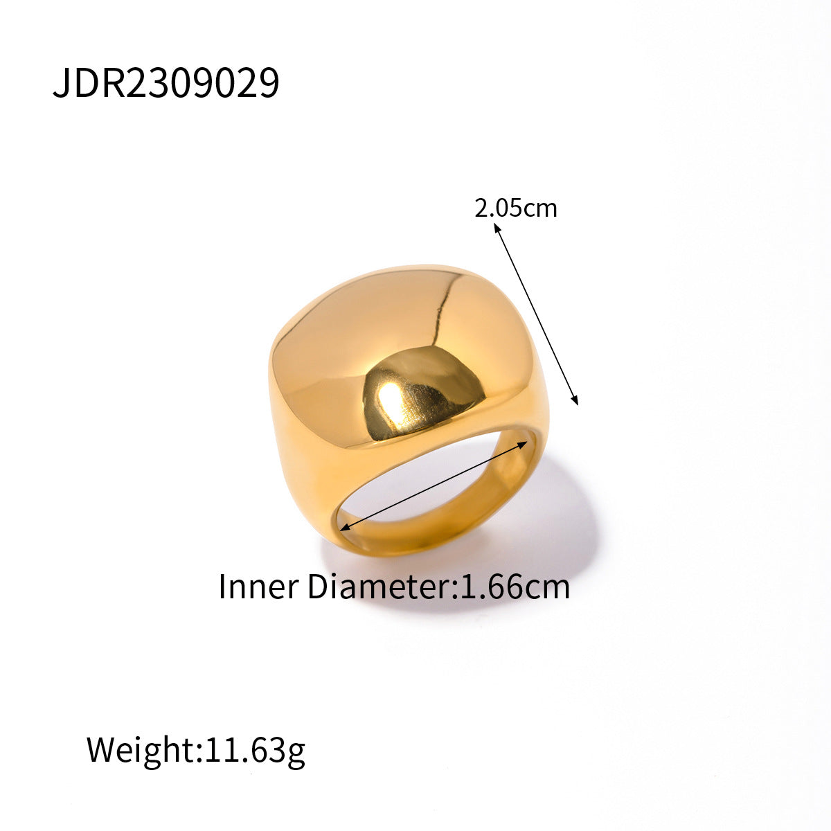Wholesale  18K gold stainless steel smooth ring