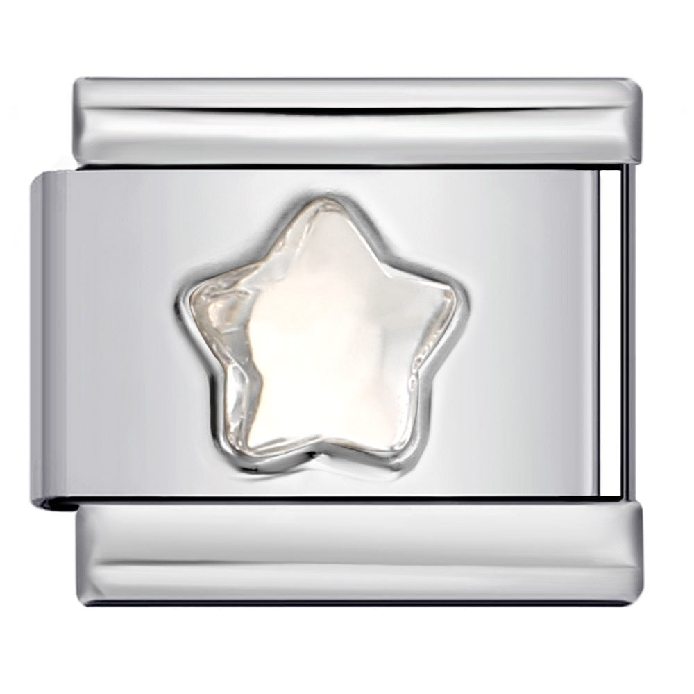 Wholesale Italian Charm Bracelet 9mm DIY Five-pointed star-shaped  Creative Stainless Steel Composable Bracelet