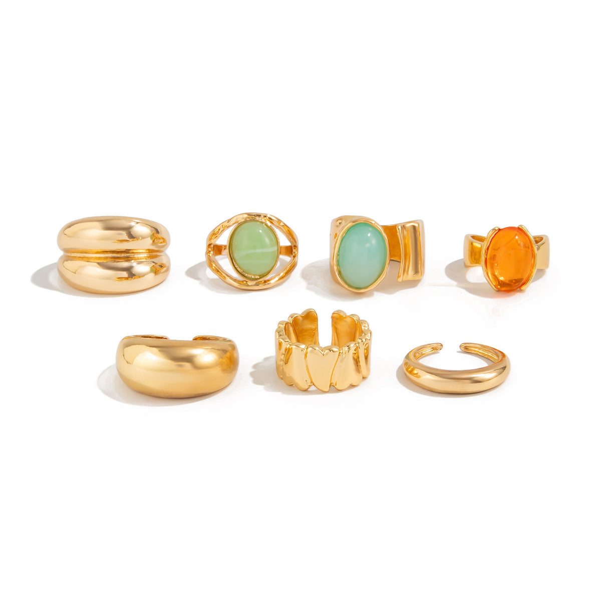 Wholesale Metal Hammered Open Ring Set,  Stackable Vintage Style Gift Fashion Accessories