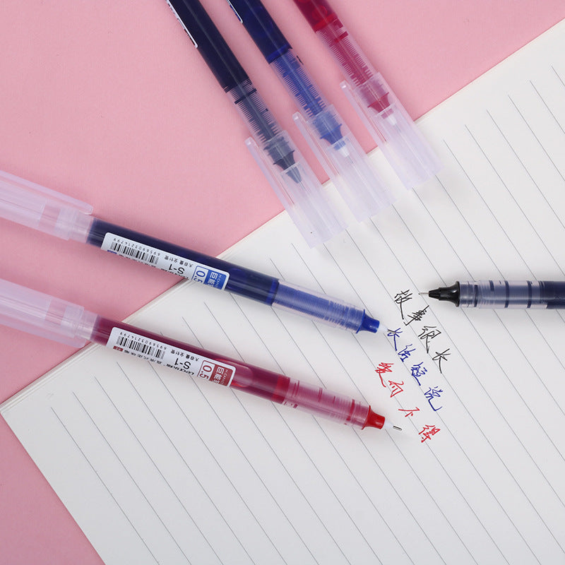 Wholesale straight liquid ballpoint pen black fountain pen