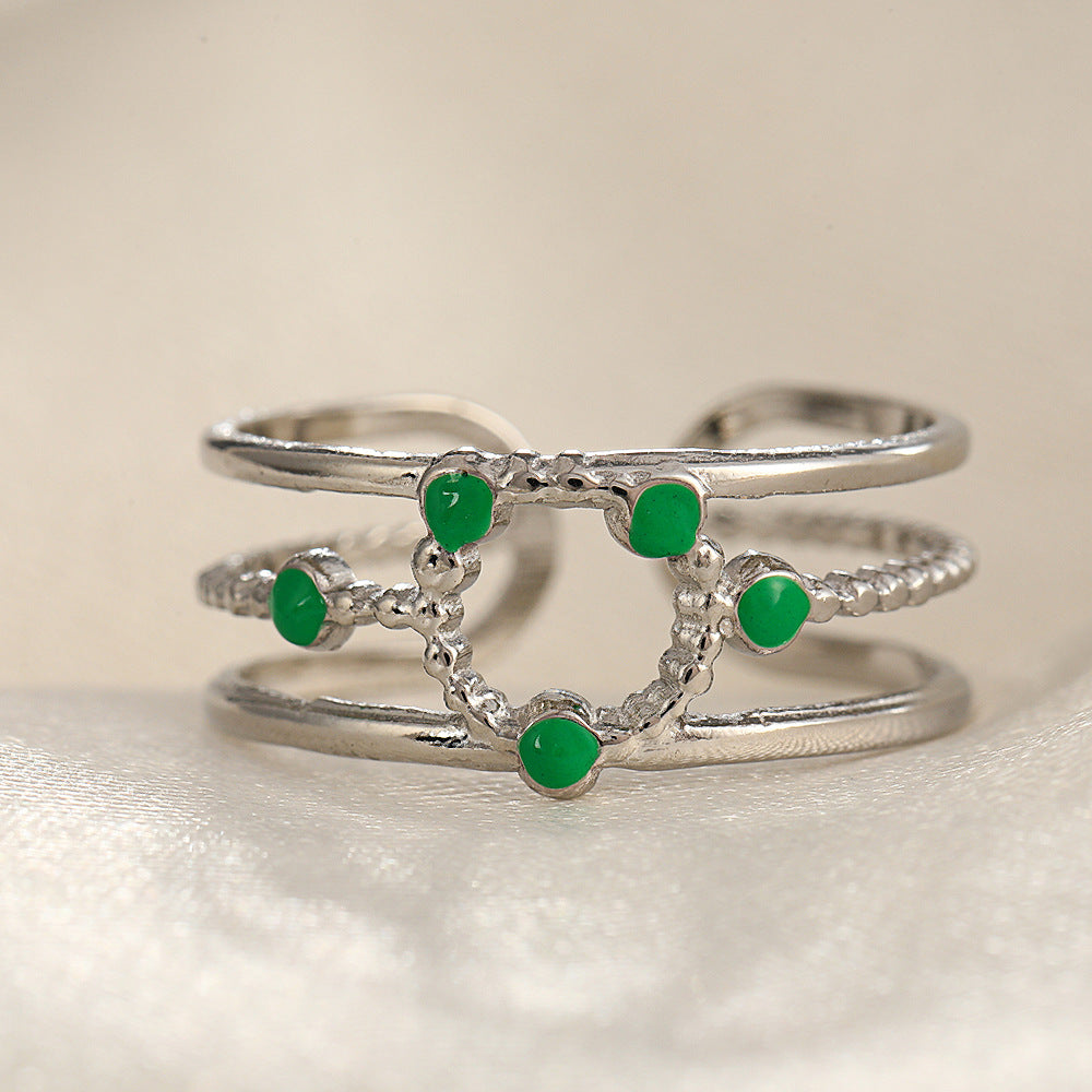 Wholesale Stainless Steel Micro Inlaid Zircon Loose Rings ACC-RS-TaiMei003