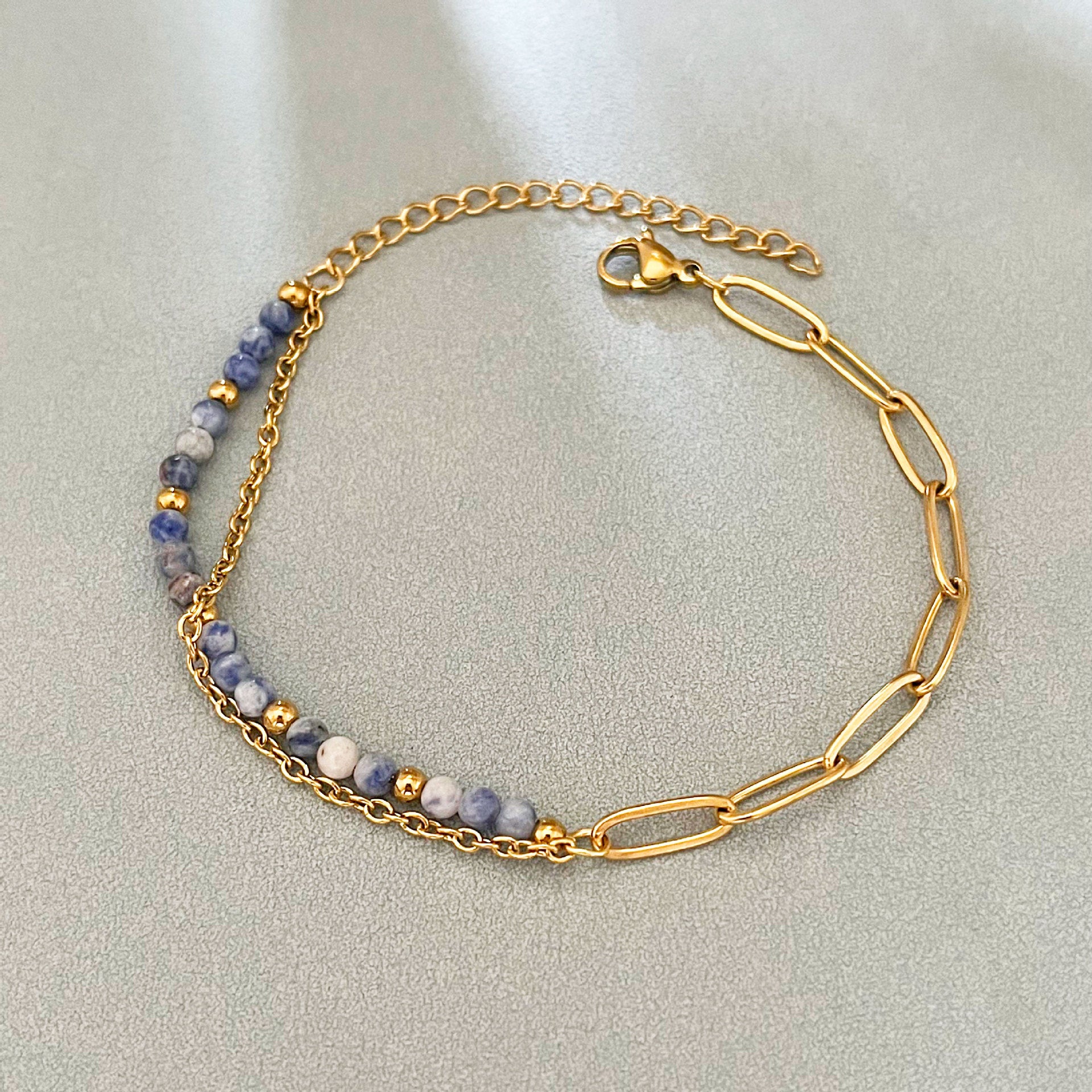 Wholesale Natural Stone Beaded Double-Layer Bracelet