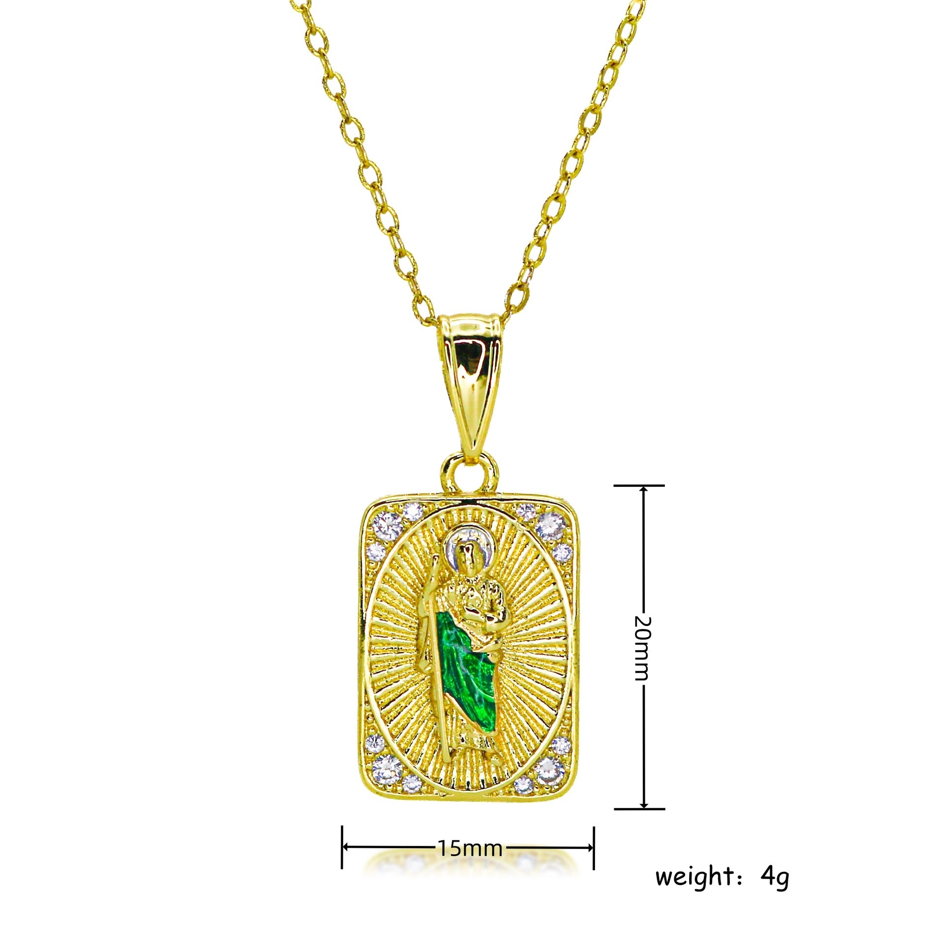Wholesale religious personality statue clavicle chain zircon virgin pendant necklace