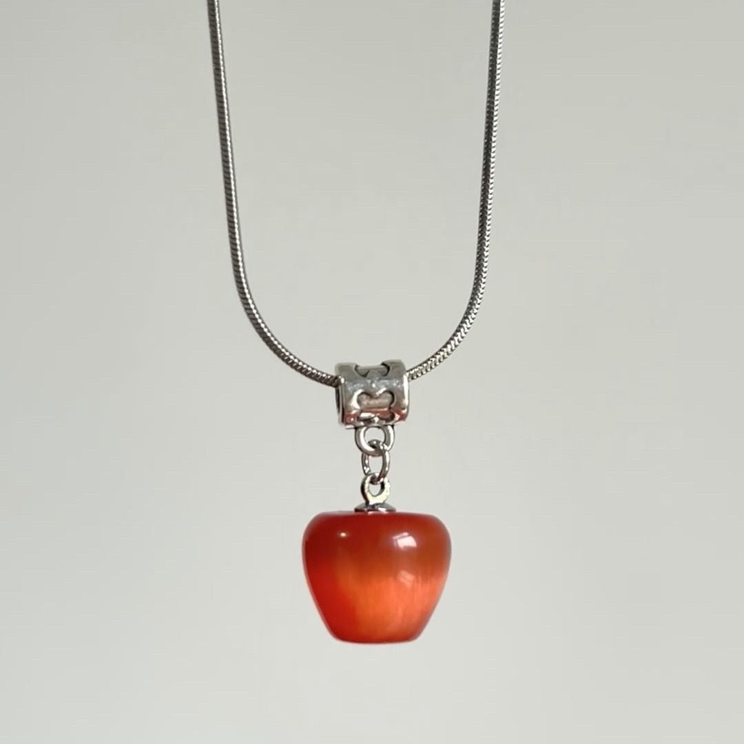 Wholesale Heart Red Apple  Necklace
