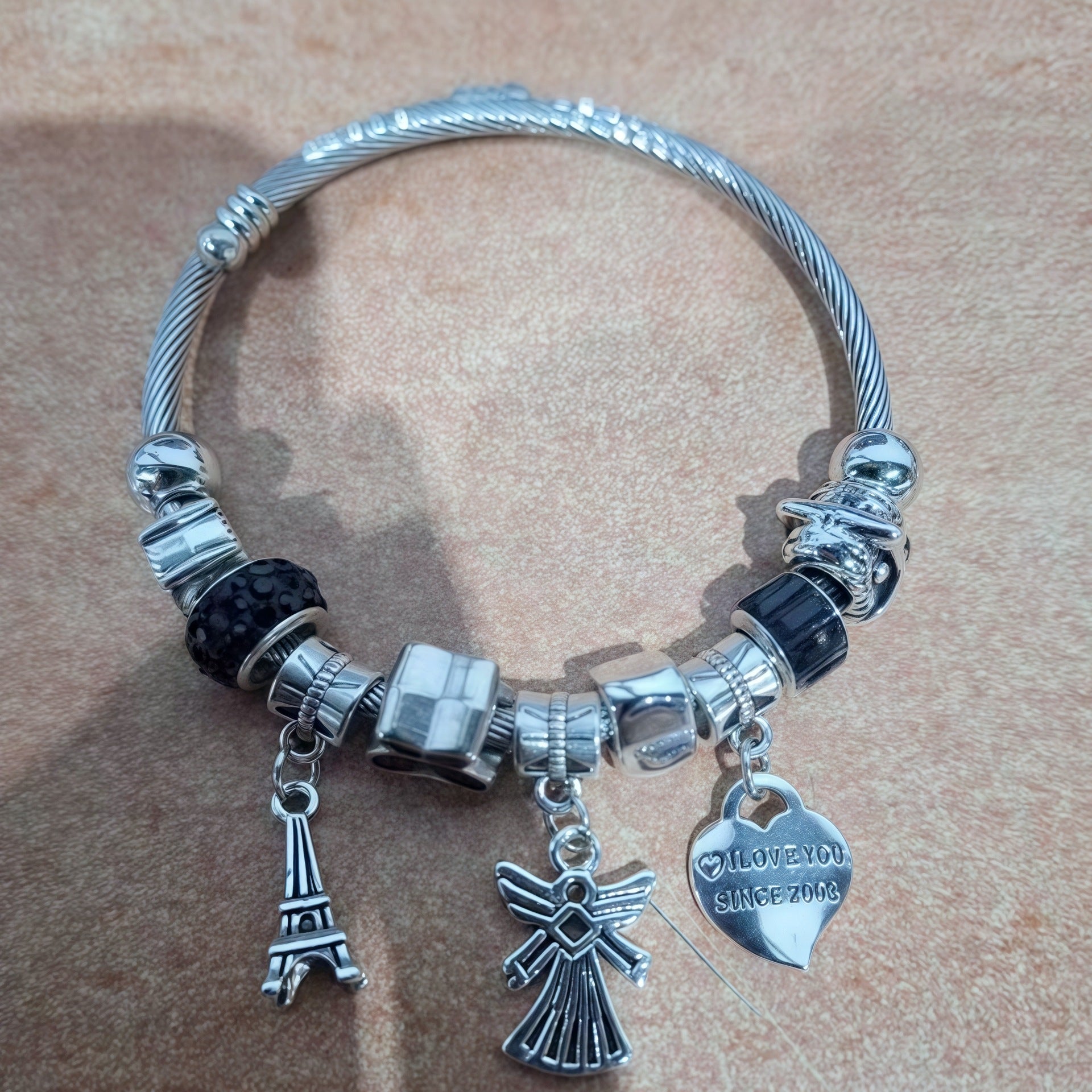 Wholesale DIY Beaded  Multi-Element Titanium Steel Bracelet