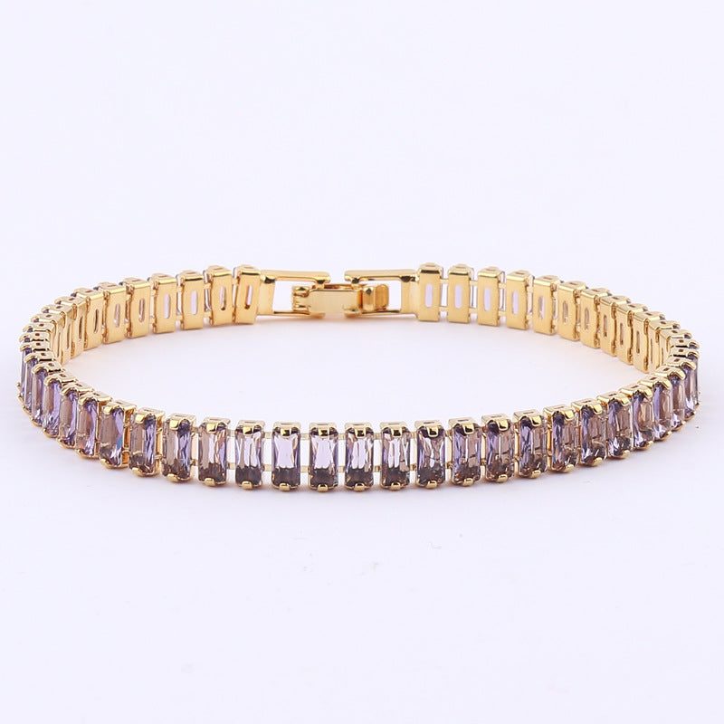 Wholesale Bracelet Colorful Solid Color Zircon Full Diamond Rainbow Bracelet Zircon Bracelets ACC-BT-Ruib003