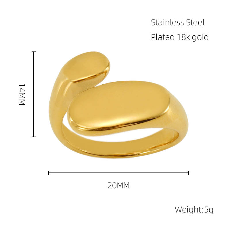 Wholesale stainless steel 18k mirror opening ring