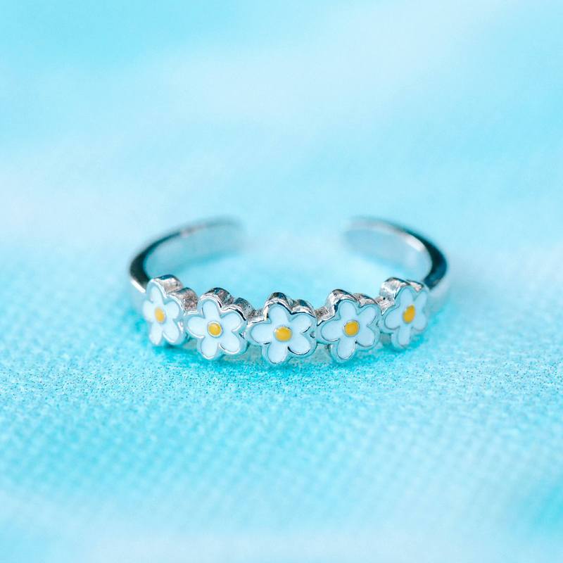 Wholesale  Flower Oil Drop Ring