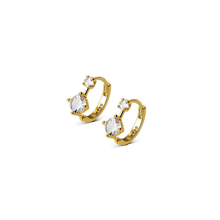 Wholesale Silver Plated Zircon Minimalist Earrings,  Trendy Ear Clips for Everyday Wear Fashion Accessory