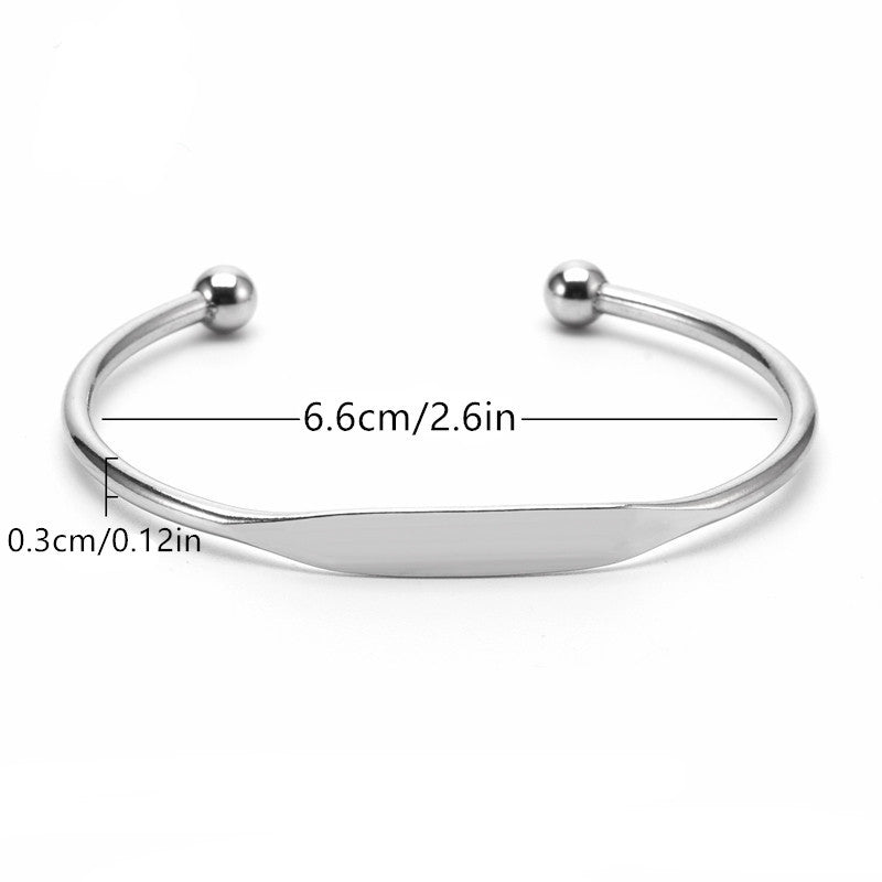 Bracciale aperto all'ingrosso in acciaio inossidabile lucido