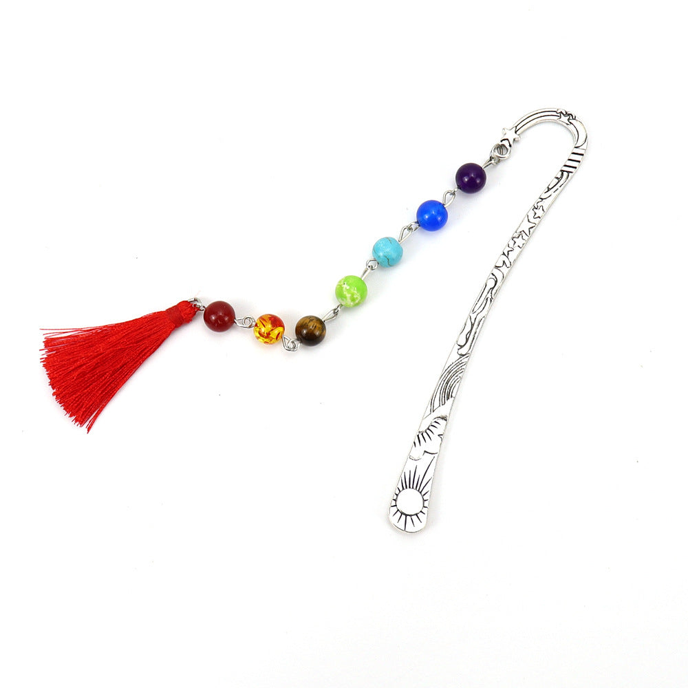Wholesale Natural Colorful Crystal Beads Wool Tassel Bookmarks ACC-BM-HanX003