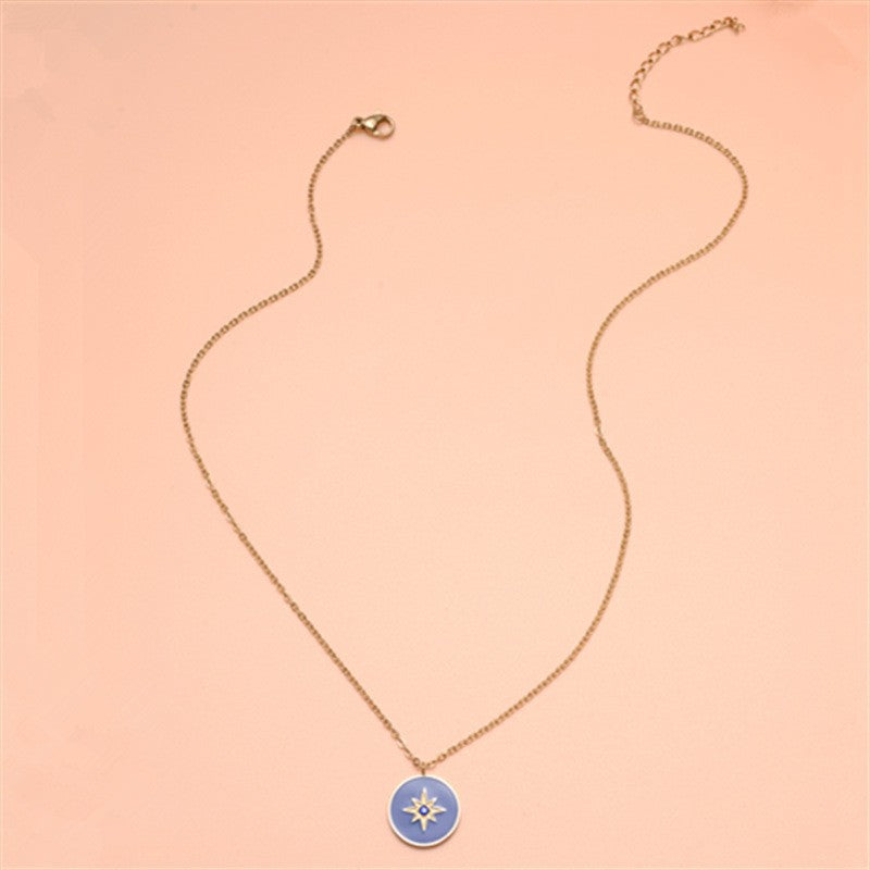 Wholesale Stainless steel star-shaped diamond necklace