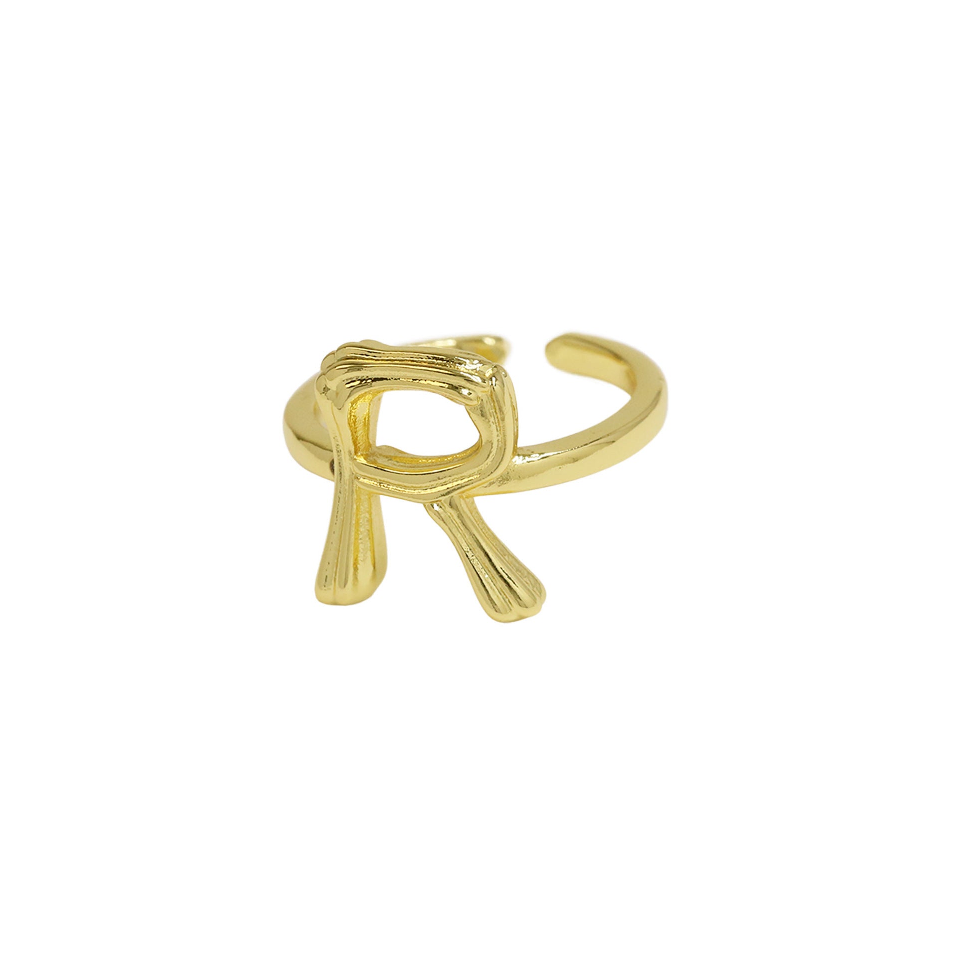 Wholesale  Golden Bamboo Bamboo Simple 26 English Letters Open Ring