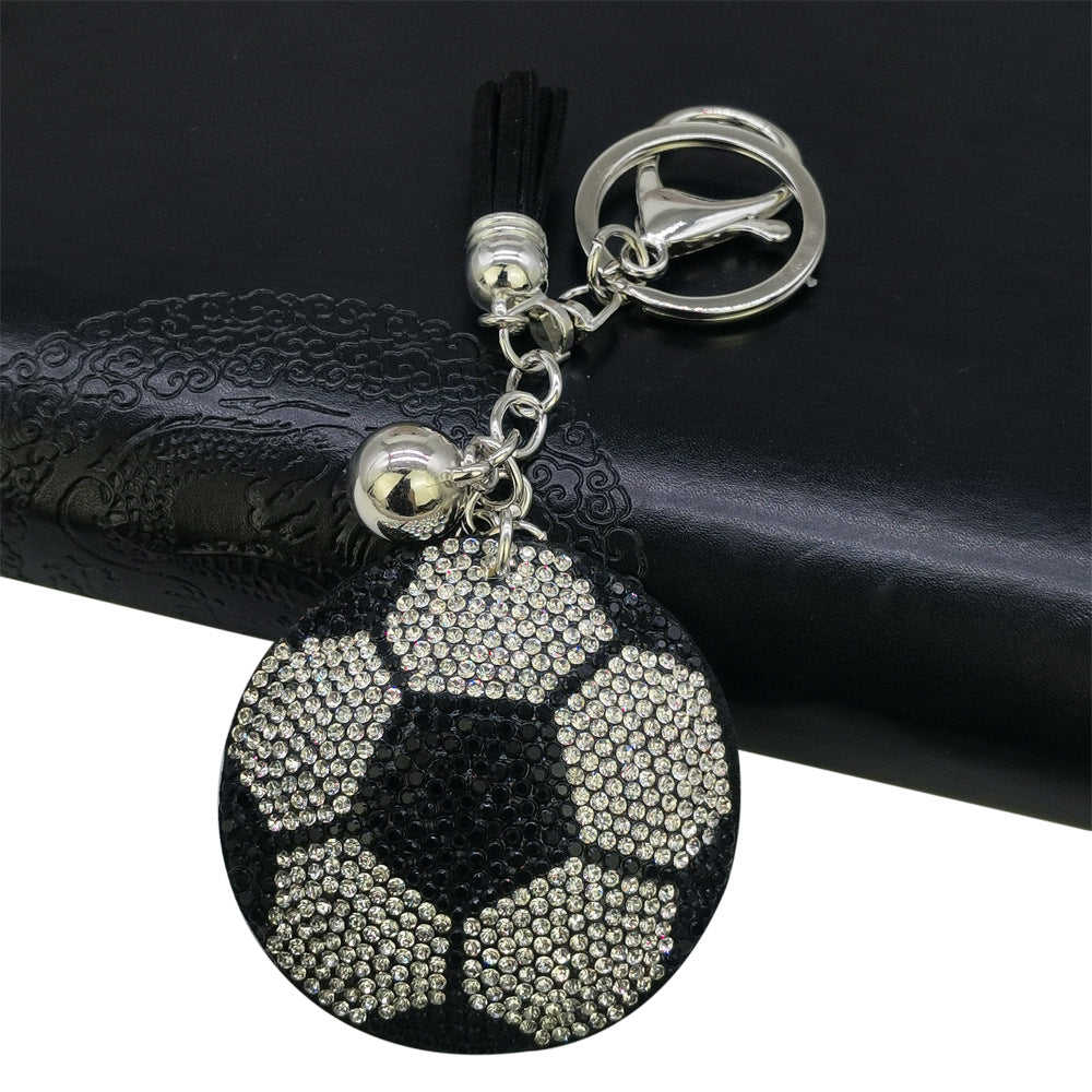 Wholesale  hot drill hot figure and diamond-encrusted baseball keychain,