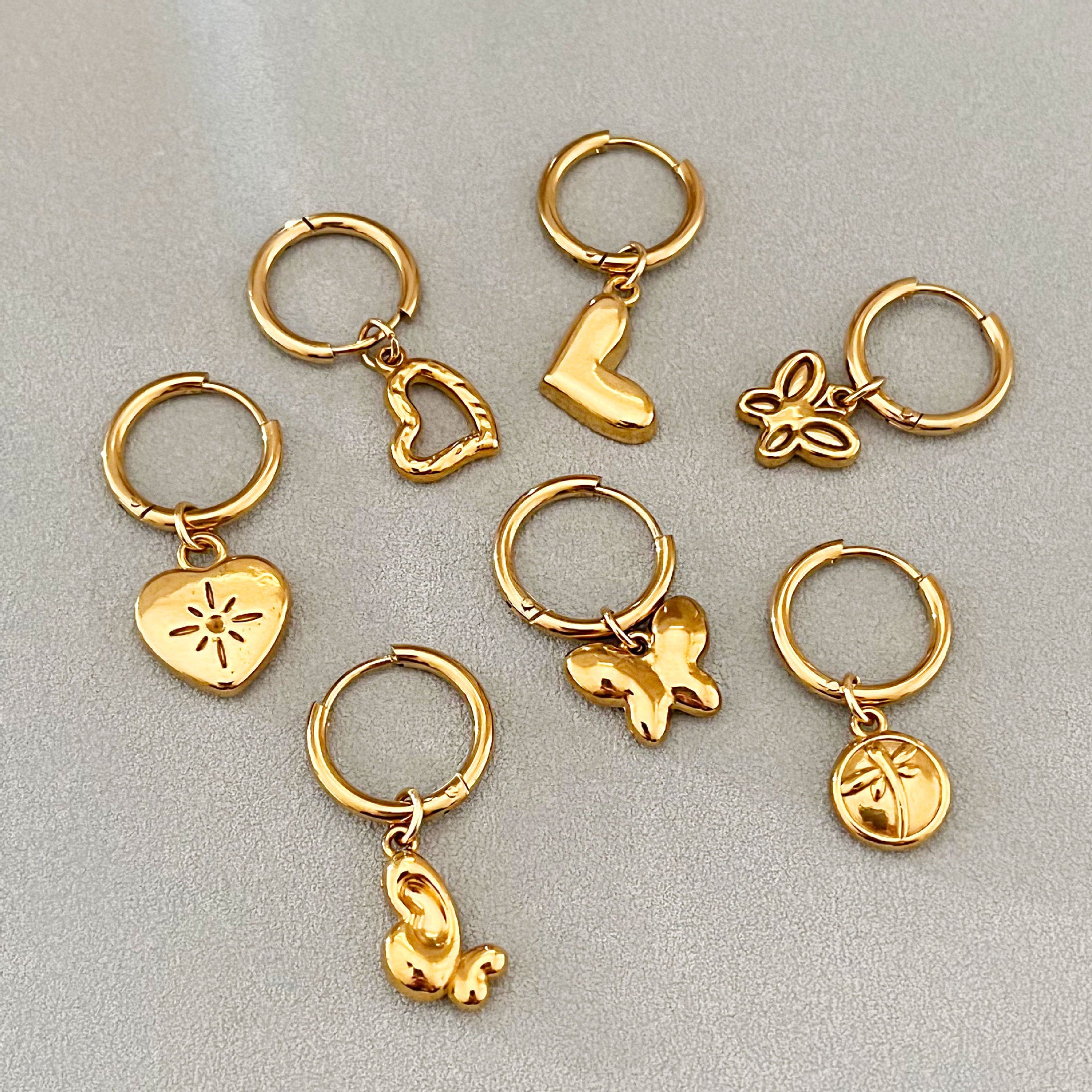 Wholesale hollowed-out  personalized design butterfly and heart earrings
