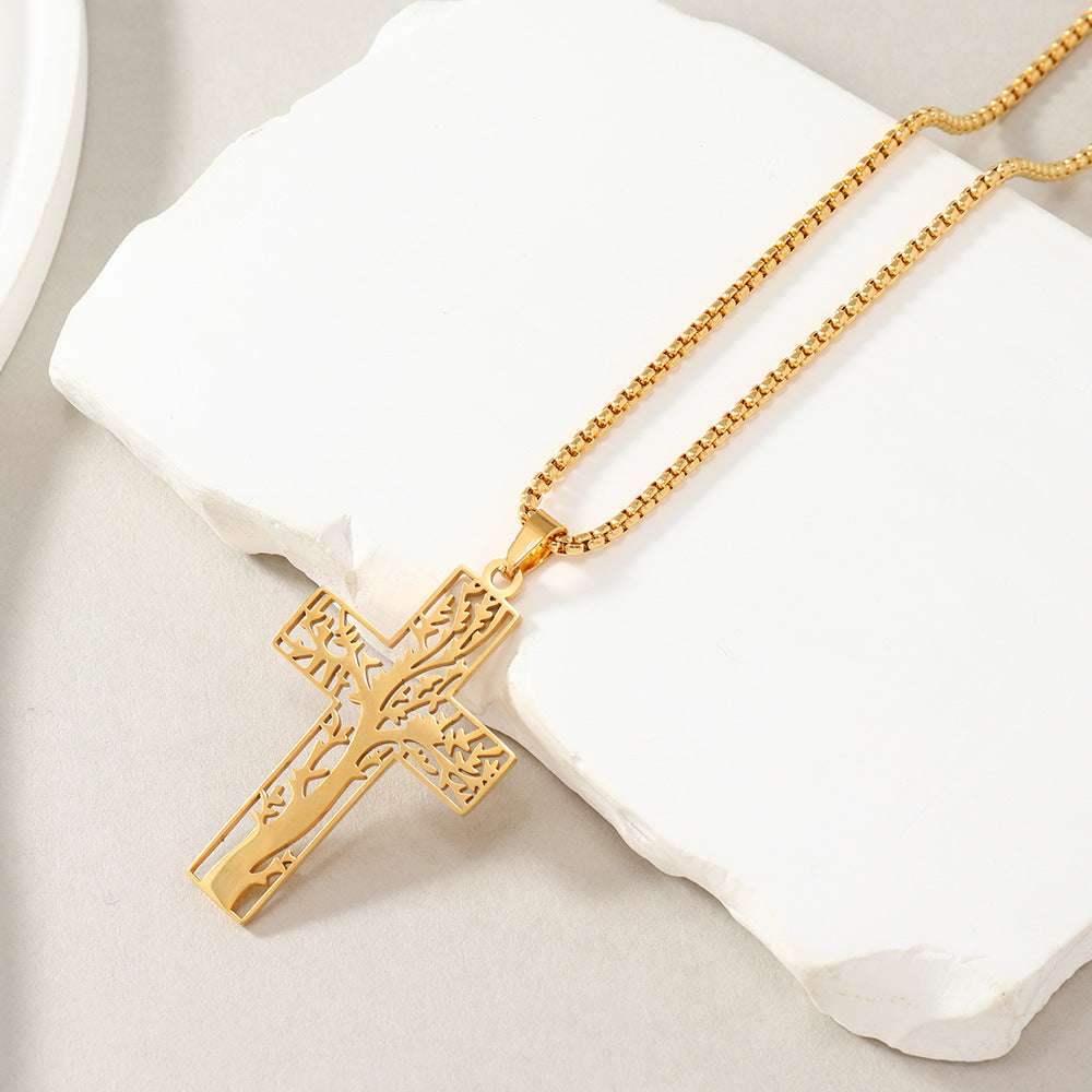 Wholesale Stainless Steel Hollow Jewelry Square Playing Card Necklaces ACC-NE-WangG003