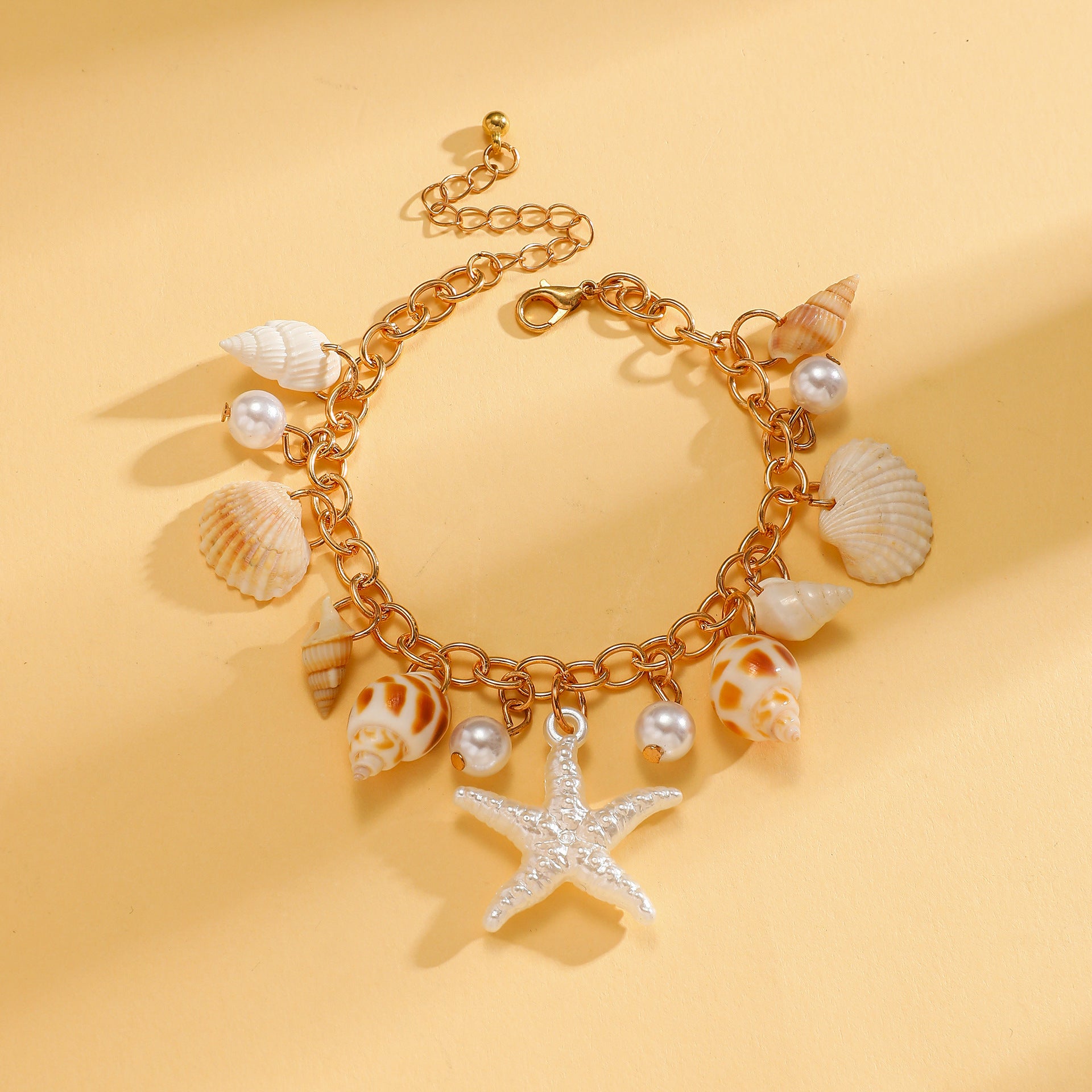 Wholesale Hawaiian Tide Ocean White Starfish Pearl Conch Bracelet