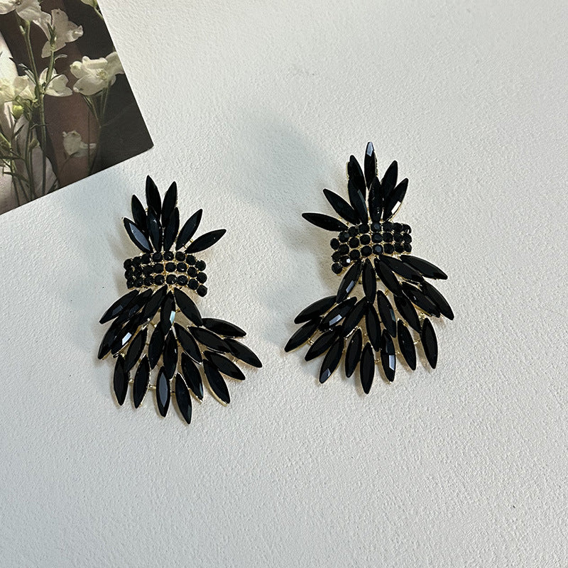 Wholesale  Full Diamond Wheat Ear Wings Earrings