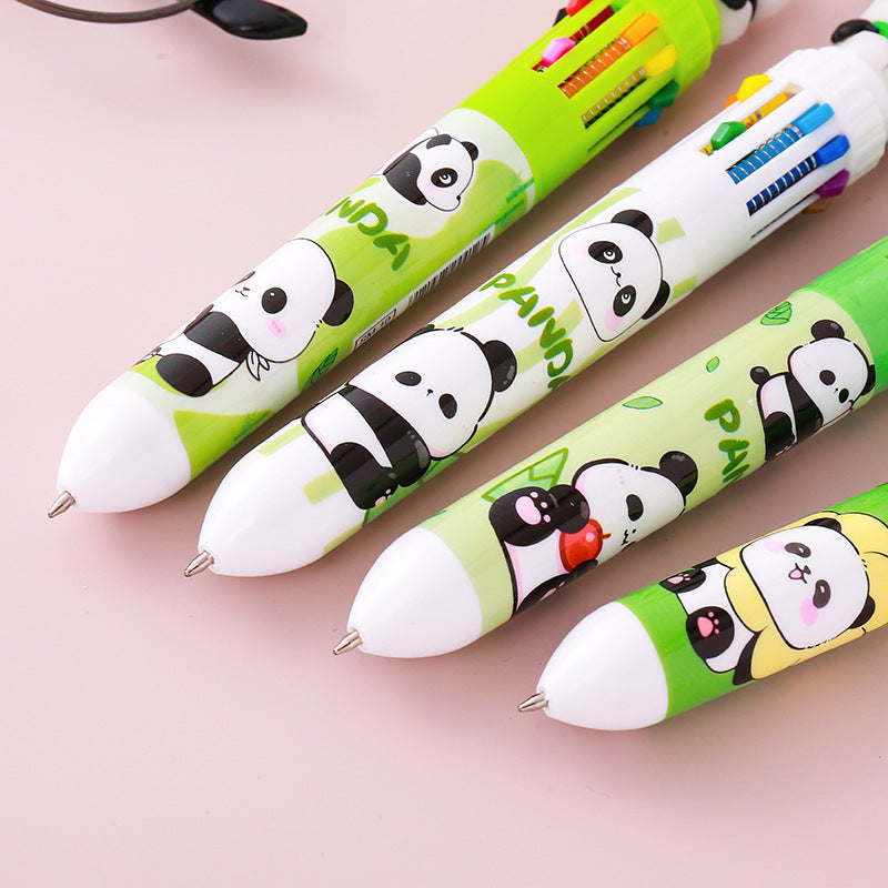Wholesale Cute Panda Ten Color Ballpoint Pen