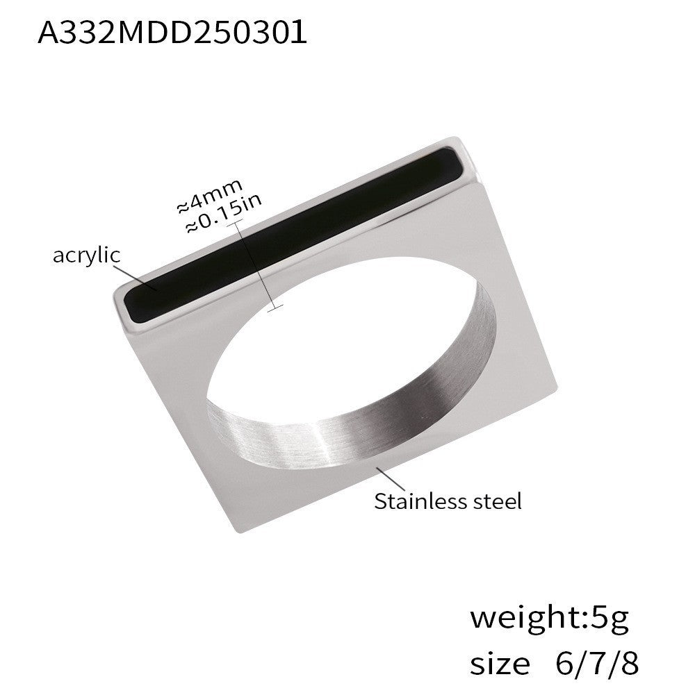 Wholesale zircon inlay ring stainless steel color retention finger ring