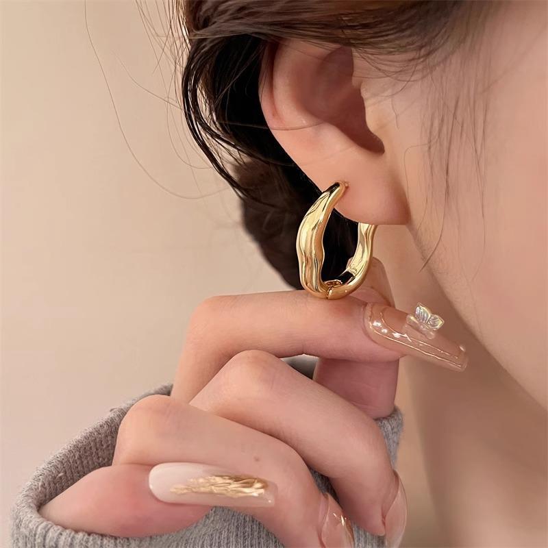 Wholesale 925 silver needle geometric ear buckle women's new fashion personalized design earrings elegant simple earrings