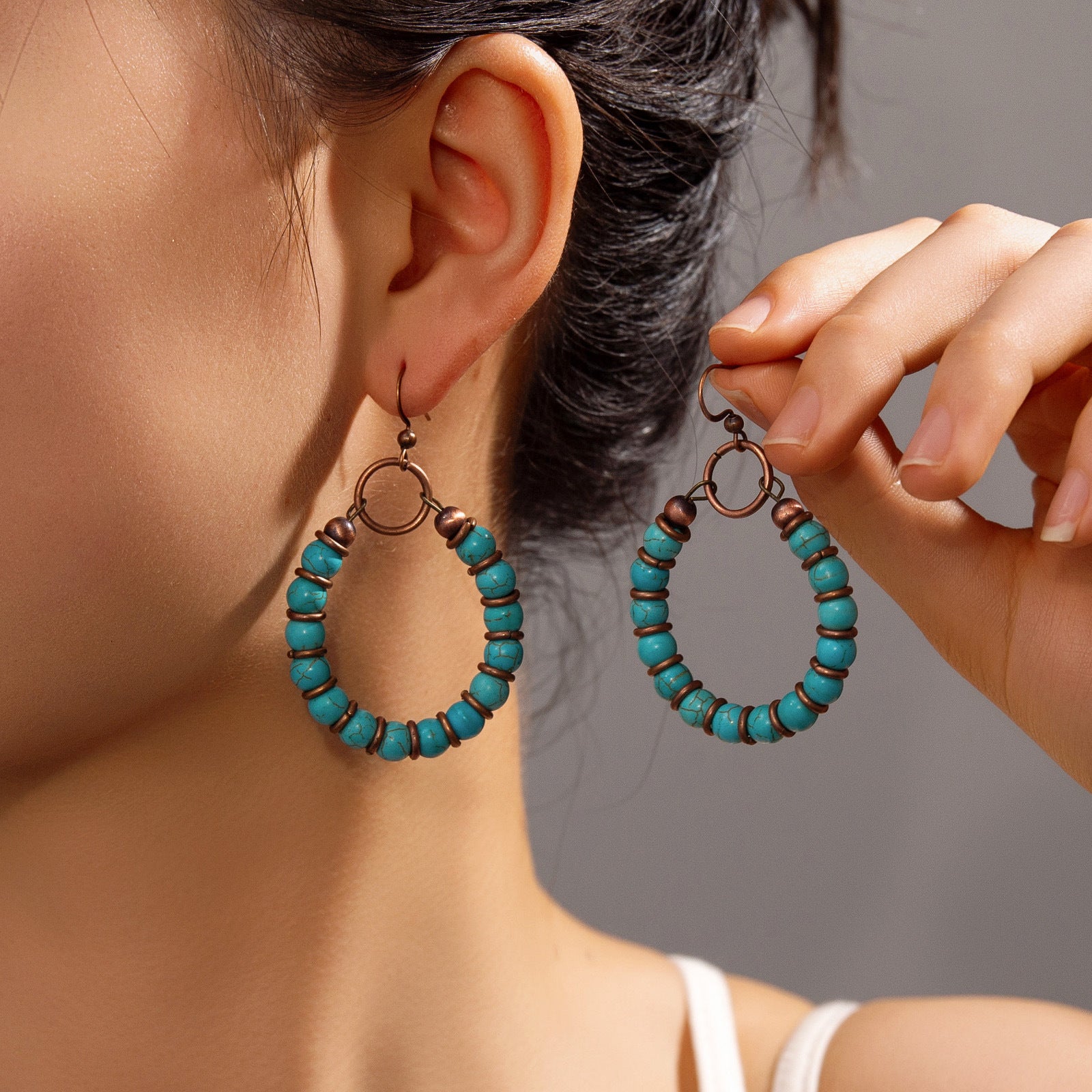 Wholesale Bohemian style turquoise earrings