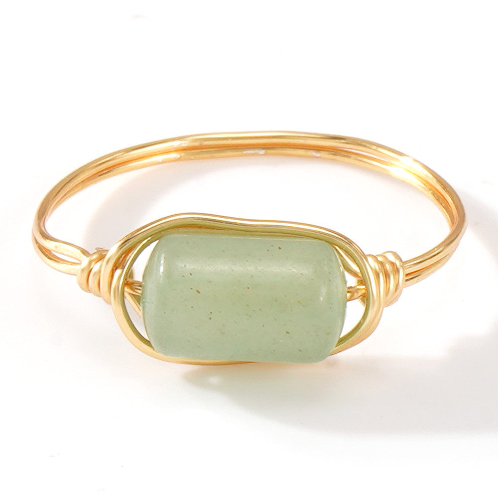 Wholesale Natural Stone Ring Light Luxury Elegant Niche Design Jewelry Accessory Gift