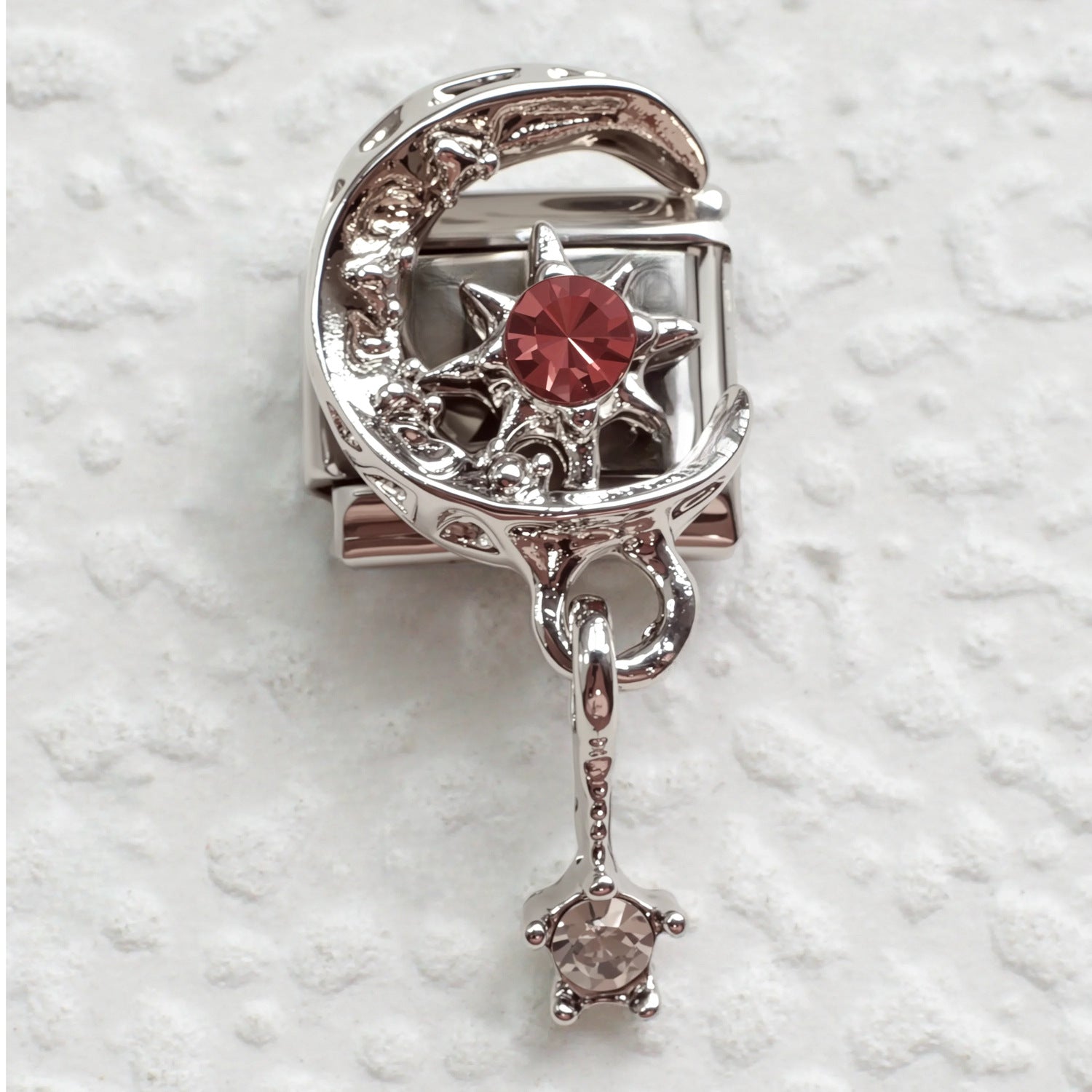 Wholesale Stainless Steel Pink Zirconia Italian Charm Bracelet Heart Shape DIY Accessory for Everyday Wear Gift