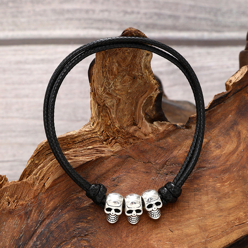 Wholesale Turtle Skull Cross Flower Alloy Cowhide Rope Bracelet ACC-BT-YTian012