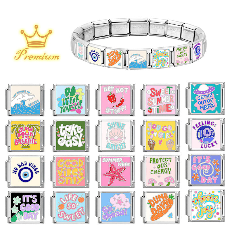 Wholesale 9mm Italian Charm Starter Bracelets DIY Lettere' mo' y Stainless Steel Composable Bracelet