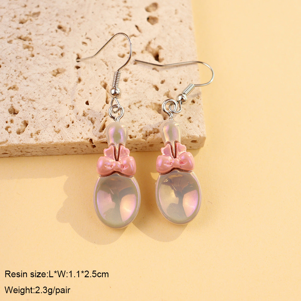 Wholesale fun mini electroplating knife shovel axe spoon fork earrings