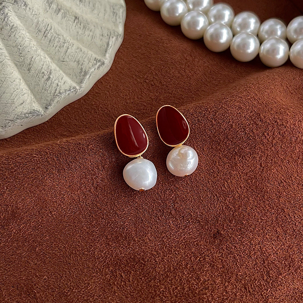 Wholesale Oil Drop Luxury Pearl Earrings