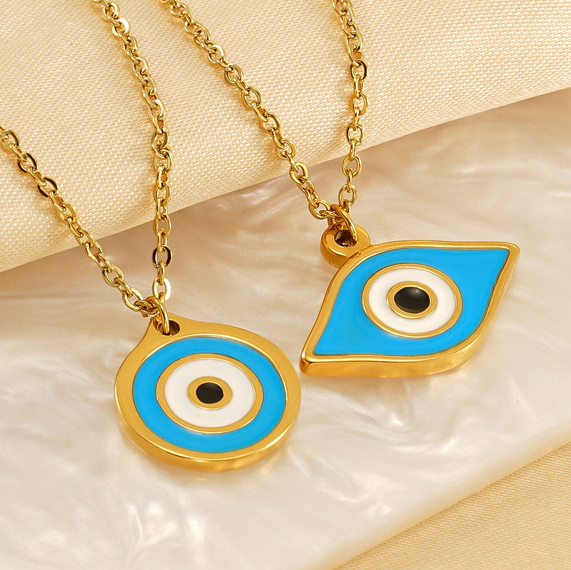 Wholesale Titanium Steel Evil Eye Necklace ACC-NE-ZhongYao004