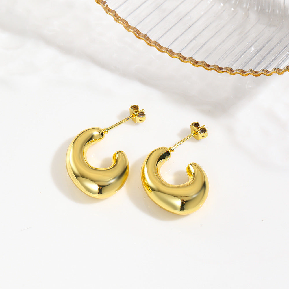 Wholesale  plating 18k hollow  C type earrings