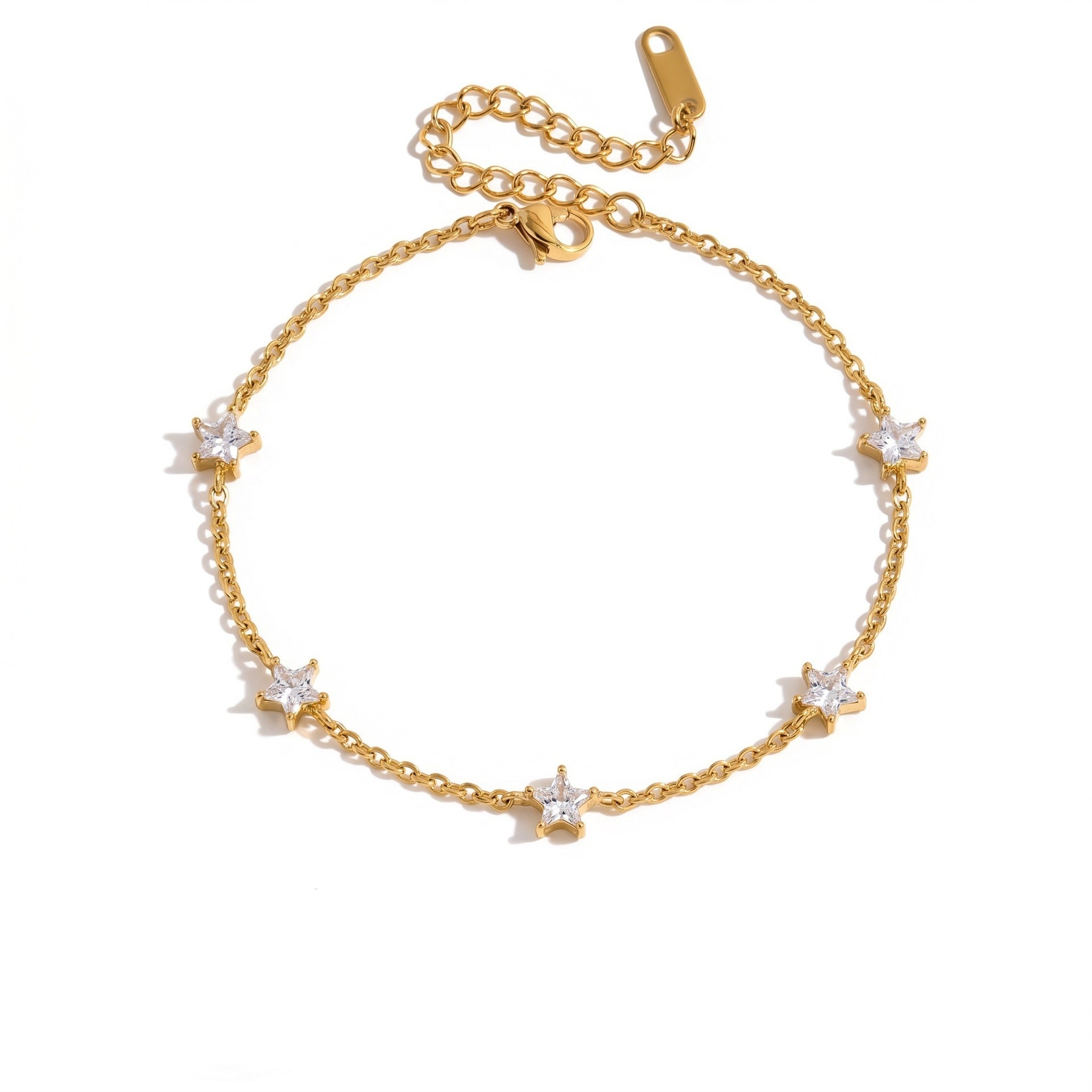 Wholesale Trendy Tennis Racket Bracelet Ring Set Stainless Steel Gold Inlay Boutique Resale Jewelry