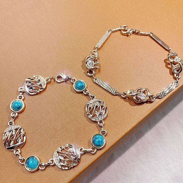 Wholesale Random Color 10pcs Vintage Turquoise Diamond Bracelet Geometric Bracelet ACC-BT-Pabo001