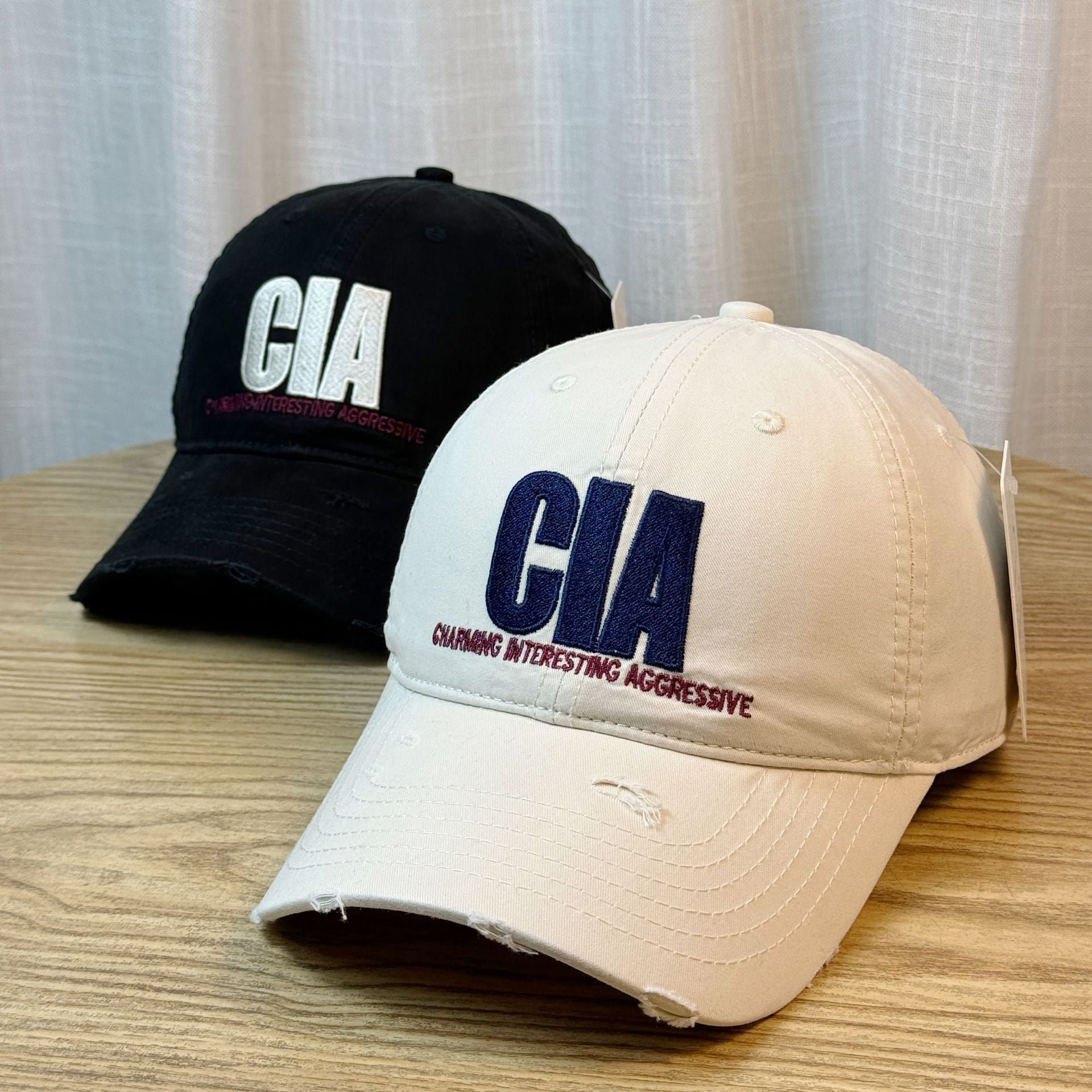 Wholesale Retro Embroidered Ripped Baseball Cap