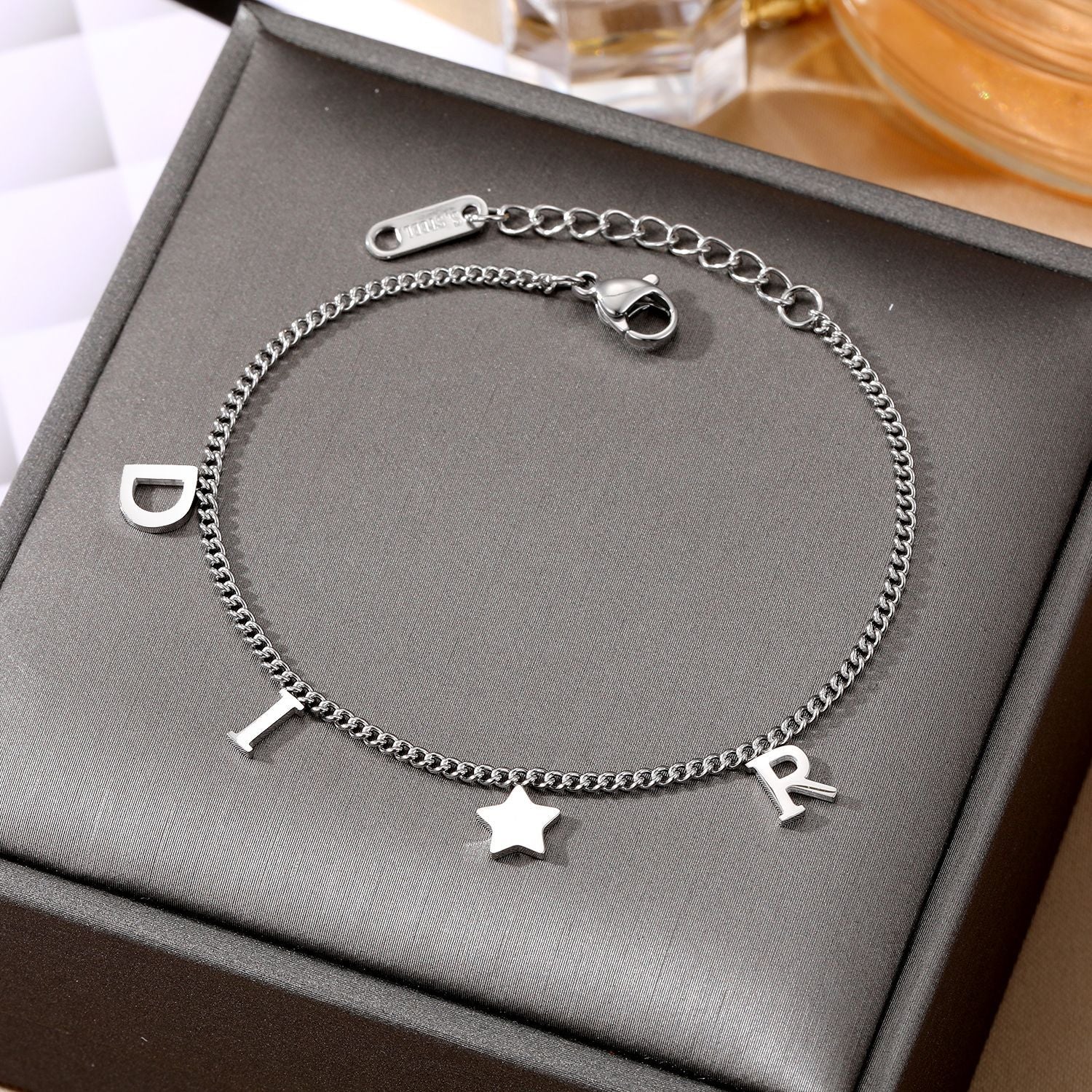 Wholesale stainless steel beach anklet seaside resort beach non-fading letters stainless steel anklet