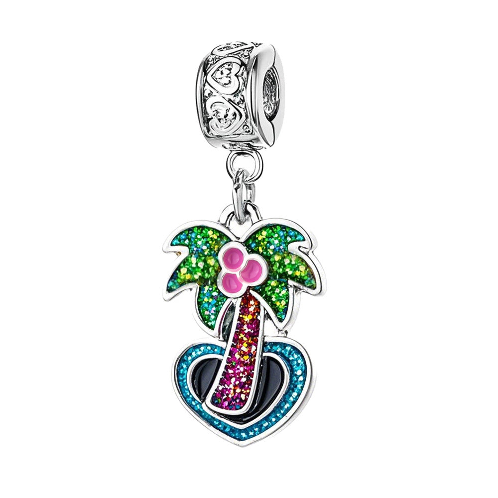 Wholesale DIY Jewelry Accessories Alloy Oil Dripping Holiday Style Pizza Donut Charms