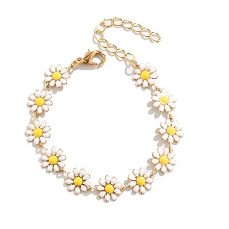 Wholesale  Painting Glaze Daisy Flower Necklace