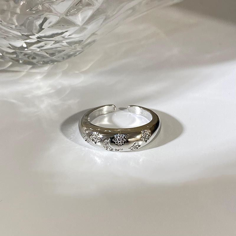 Wholesale Electroplated Zinc Alloy Zircon Cross Ring For Women Chic Minimalist Everyday Wear Gift