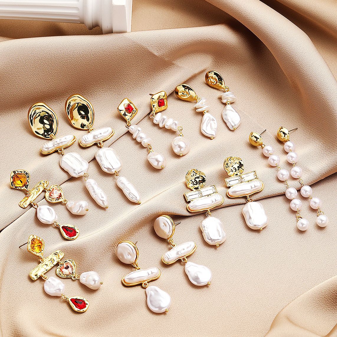 Wholesale Long Irregular Baroque Pearl Earrings ACC-ES-ManYi016